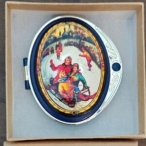 Colorful Winter Scene Compact Mirror